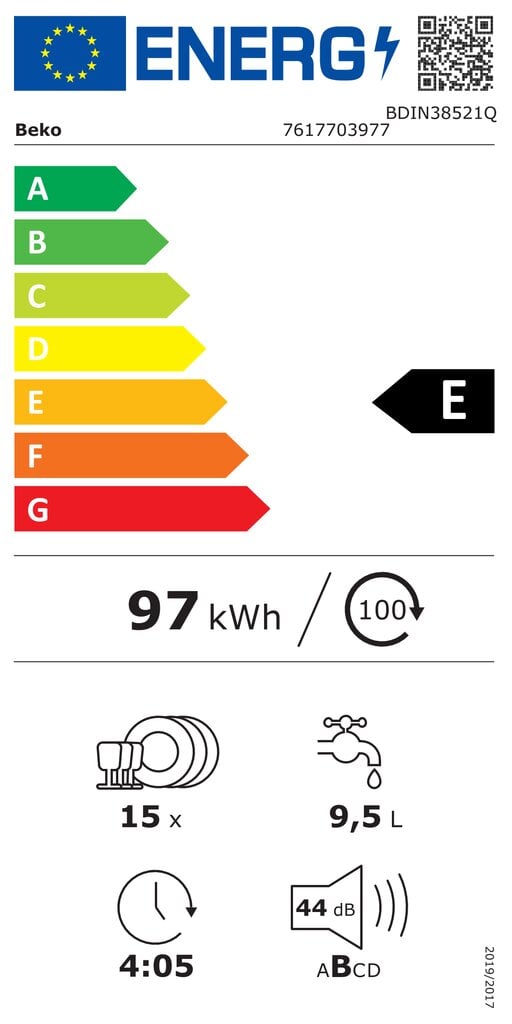 Beko BDIN38521Q kaina ir informacija | Indaplovės | pigu.lt