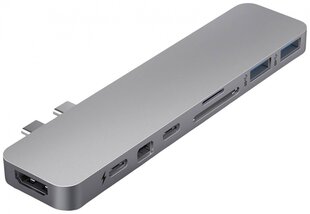 HyperDrive Hyper PRO 8-in-2 USB-C HUB / HDMI / DP / USB-CA / GRA kaina ir informacija | Adapteriai, USB šakotuvai | pigu.lt