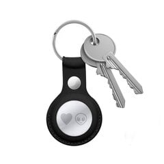 Crong odinis dėklas su raktų pakabu – odinis raktų pakabukas, skirtas Apple AirTag (juodas) kaina ir informacija | Priedai telefonams | pigu.lt