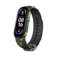 Спортивный силиконовый ремешок Xiaomi Mi Band 5/6 — Военный / Зелёный цена и информация | Аксессуары для смарт-часов и браслетов | pigu.lt