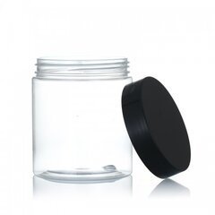 Прозрачная баночка с черной крышкой, 200 мл (4 шт.) цена и информация | Посуда для хранения еды | pigu.lt