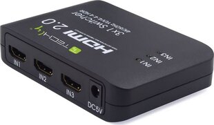 Jungiklis HDMI Techly 3-HDMI 2.0 HDR 3x1 4K*60Hz kaina ir informacija | Adapteriai, USB šakotuvai | pigu.lt