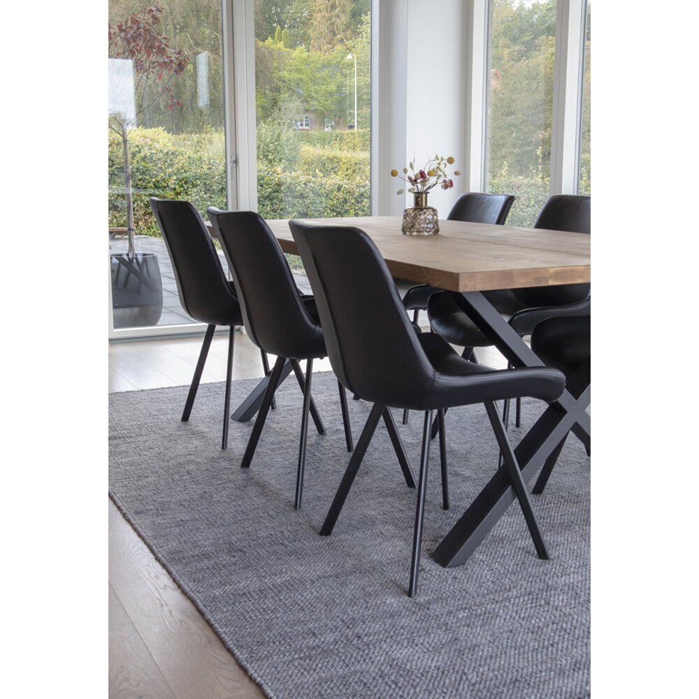 2-jų kėdžių komplektas House Nordic Memphis, juodas kaina ir informacija | Virtuvės ir valgomojo kėdės | pigu.lt