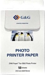 Фотобумага Zink GG-ZP023-50 для принтеров Canon, G&G, Huawei, HP, Polaroid, Xiaomi цена и информация | Тетради и бумажные товары | pigu.lt