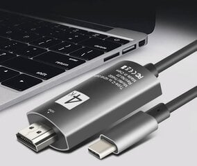 Телефонный кабель MHL USB тип C - Hdmi, потоковая передача 4K цена и информация | Адаптеры, USB-разветвители | pigu.lt