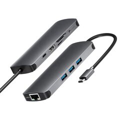 Nešiojamojo kompiuterio adapteris Co2, koncentratorius 9in1, skirtas "Mac Book Pro", USB-C, HDMI ,4K, SD kortelė , "Micro SD" kortelė, Gigabitinis eternetas, 3,5 mm lizdas, USB-C, kosminės pilkos spal kaina ir informacija | Adapteriai, USB šakotuvai | pigu.lt