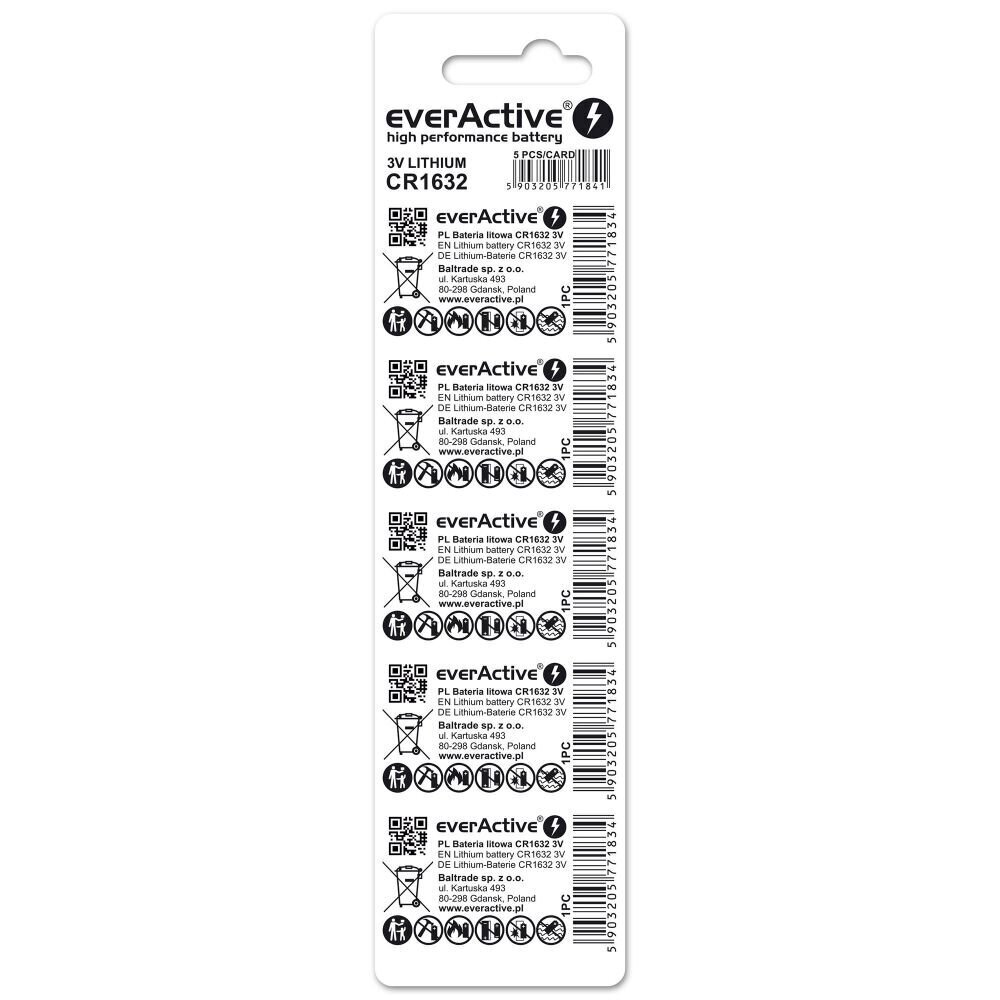 everActive CR16325BL elementai, 5 vnt. цена и информация | Elementai | pigu.lt