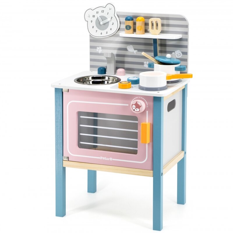 Mini medinė virtuvėlė vaikams su priedais kaina ir informacija | Žaislai mergaitėms | pigu.lt