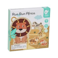 Medinis rinkinys su virvele - Afrikos gyvūnai, 10 elementų kaina ir informacija | Žaislai kūdikiams | pigu.lt