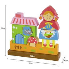 Medinės magnetinės kaladėlės - Raudonkepuraitė kaina ir informacija | Žaislai kūdikiams | pigu.lt
