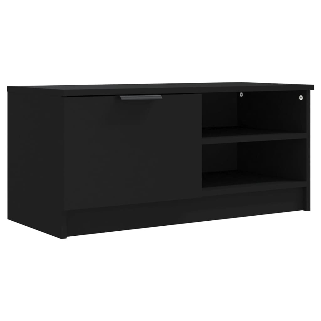 vidaXL Televizoriaus spintelė, juoda, 80x35x36,5cm, apdirbta mediena цена и информация | TV staliukai | pigu.lt