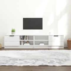 vidaXL TV spintelės, 2vnt., baltos, 80x35x36,5cm, mediena, blizgios kaina ir informacija | TV staliukai | pigu.lt