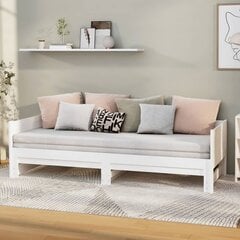 Ištraukiama lova, balta, 2x(90x200)cm, pušies medienos masyvas kaina ir informacija | Lovos | pigu.lt