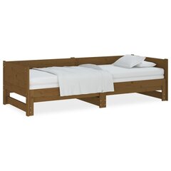 Ištraukiama lova, medaus ruda, 2x(90x200)cm, pušies masyvas цена и информация | Кровати | pigu.lt