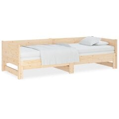 Ištraukiama lova, 2x(80x200)cm, pušies medienos masyvas цена и информация | Кровати | pigu.lt