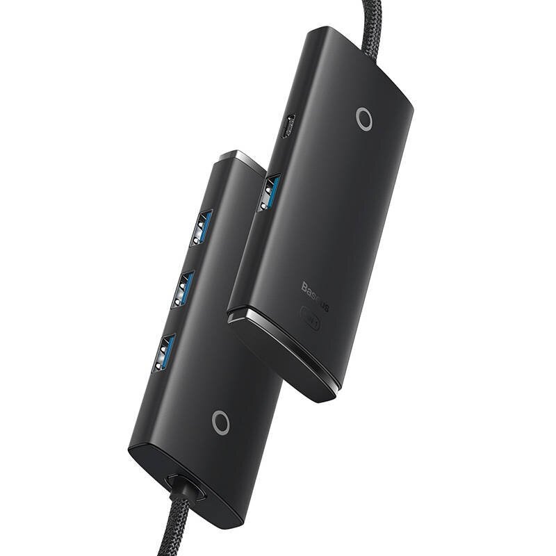 Hub 4w1 Baseus Lite Series USB 4x USB 3.0 2m kaina ir informacija | Adapteriai, USB šakotuvai | pigu.lt
