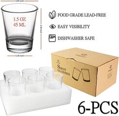 GLASKEY akiniai, 40 ml, 6 tk. kaina ir informacija | Taurės, puodeliai, ąsočiai | pigu.lt