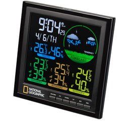 Orų stotelė NATIONAL GEOGRAPHIC VA spalvotas LCD su įsk. 3 jutikliais kaina ir informacija | Meteorologinės stotelės, termometrai | pigu.lt