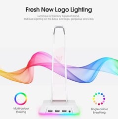 Подставка для наушников с usb-концентратором Onikuma ST2 RGB, Белая цена и информация | Аксессуары для наушников | pigu.lt