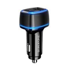 Borofone Car charger BZ14 Max - 2xUSB - 2,4A with USB to Type C cable white цена и информация | Зарядные устройства для телефонов | pigu.lt