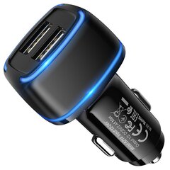 Borofone Car charger BZ14 Max - 2xUSB - 2,4A black цена и информация | Зарядные устройства для телефонов | pigu.lt