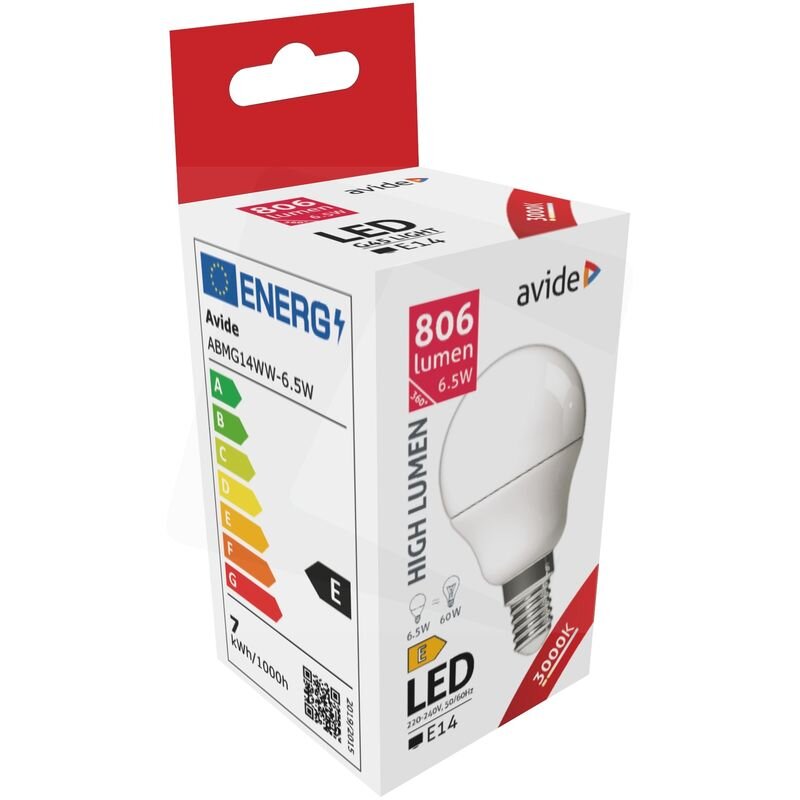 LED lemputė Globe Mini G45 6.5W E14 AVIDE kaina ir informacija | Elektros lemputės | pigu.lt