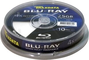 BD-R Traxdata Blu-ray 25 GB, 10 vnt. kaina ir informacija | Vinilinės plokštelės, CD, DVD | pigu.lt