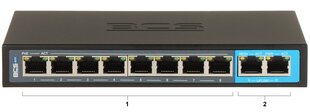 Switch poe bcs-b-sp08g02g 8 prievadų bcs basic kaina ir informacija | Komutatoriai (Switch) | pigu.lt