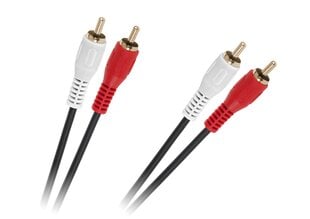 кабель 2 x rca - 2 x rca 1,5 м, черный, 4 мм цена и информация | Кабели и провода | pigu.lt