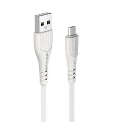 Borofone Cable BX37 Wieldy - USB to Micro USB - 1 metre white kaina ir informacija | Laidai telefonams | pigu.lt