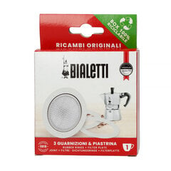 "Bialetti" - 3 tarpinės ir filtras 1 puodelio aliuminio kavos virimo aparatui kaina ir informacija | Vakuumatoriai | pigu.lt