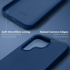 Moozy Lifestyle Dėklas Samsung Galaxy S22 Ultra 5G - Silikono Dėklas su Matine Danga ir Minkštu Mikropluošto Pamušalu, Vidurnakčio Mėlyna kaina ir informacija | Telefono dėklai | pigu.lt