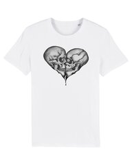 Dyle Art Marškinėliai Skull Love, Balti, Unisex kaina ir informacija | Marškinėliai moterims | pigu.lt