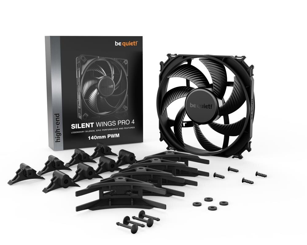 Be quiet! 140mm Silent Wings Pro 4 PWM Fan kaina ir informacija | Kompiuterių ventiliatoriai | pigu.lt