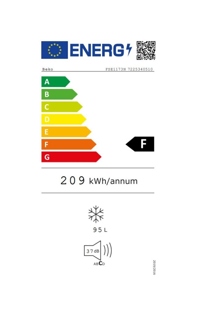 Beko FSE1173N kaina ir informacija | Šaldikliai, šaldymo dėžės | pigu.lt