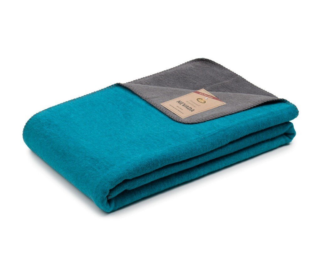 Tekstiilikompanii pledas Nevada, mėlynai žalios spalvos, 150 x 200 cm kaina ir informacija | Lovatiesės ir pledai | pigu.lt