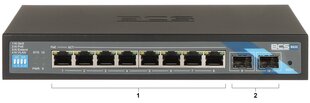 Basic switch poe bcs-b-sp08g-2sfp 8 prievadų sfp bcs basic kaina ir informacija | Komutatoriai (Switch) | pigu.lt