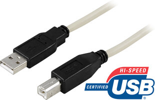 Deltaco USB 2.0, Type A male - Type B male, 0.5 м цена и информация | Кабели и провода | pigu.lt