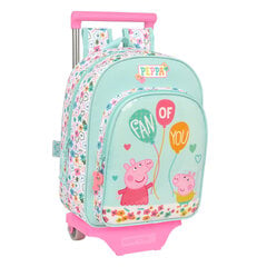 Школьный рюкзак с колесиками Peppa Pig Cosy corner, светло-синий (26 x 34 x 11 см) цена и информация | Школьные рюкзаки, спортивные сумки | pigu.lt