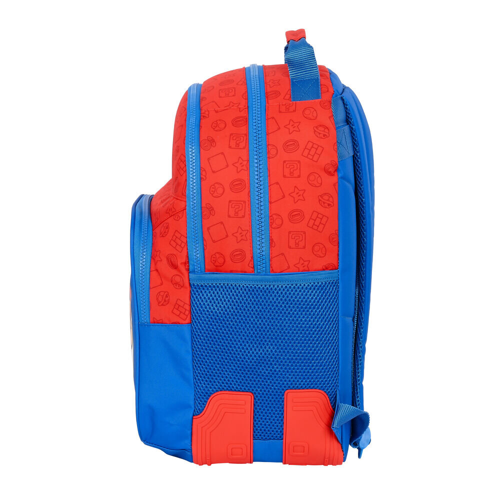 Mokyklinis krepšys, Super Mario, Raudona, Mėlyna (32 x 42 x 15 cm) kaina ir informacija | Kuprinės mokyklai, sportiniai maišeliai | pigu.lt