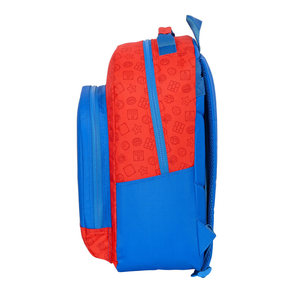 Mokyklinis krepšys Super Mario Raudona Mėlyna (32 x 42 x 15 cm) kaina ir informacija | Kuprinės mokyklai, sportiniai maišeliai | pigu.lt