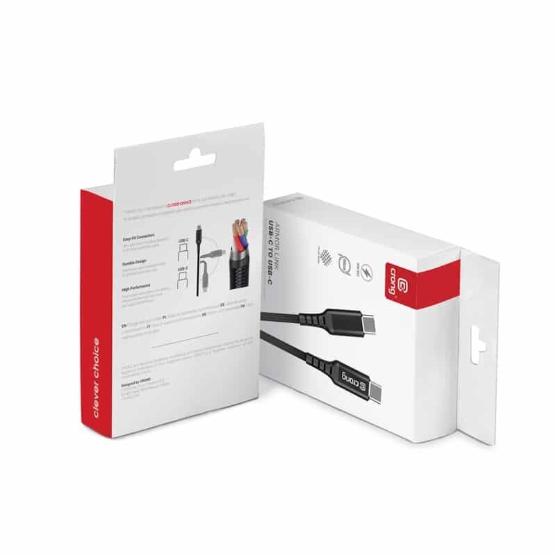 Crong Armor Link USB-C - USB-C kaina ir informacija | Laidai telefonams | pigu.lt