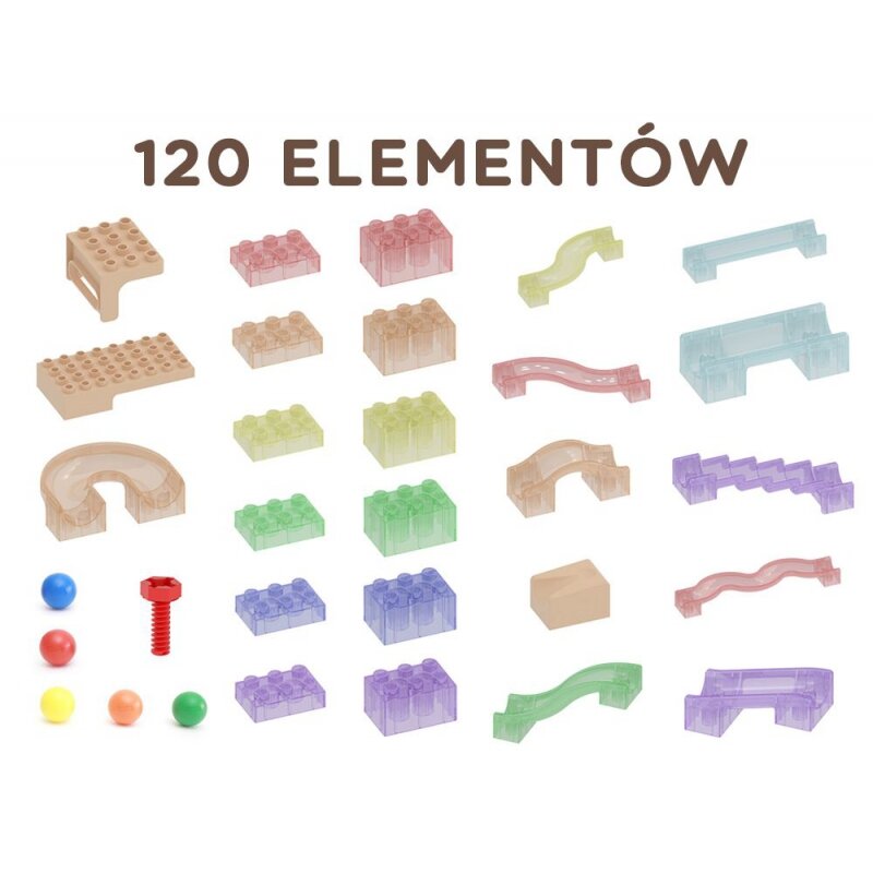 Medinės lentos Stem priedai - Kamuoliukų takelis, 120 elementų kaina ir informacija | Lavinamieji žaislai | pigu.lt