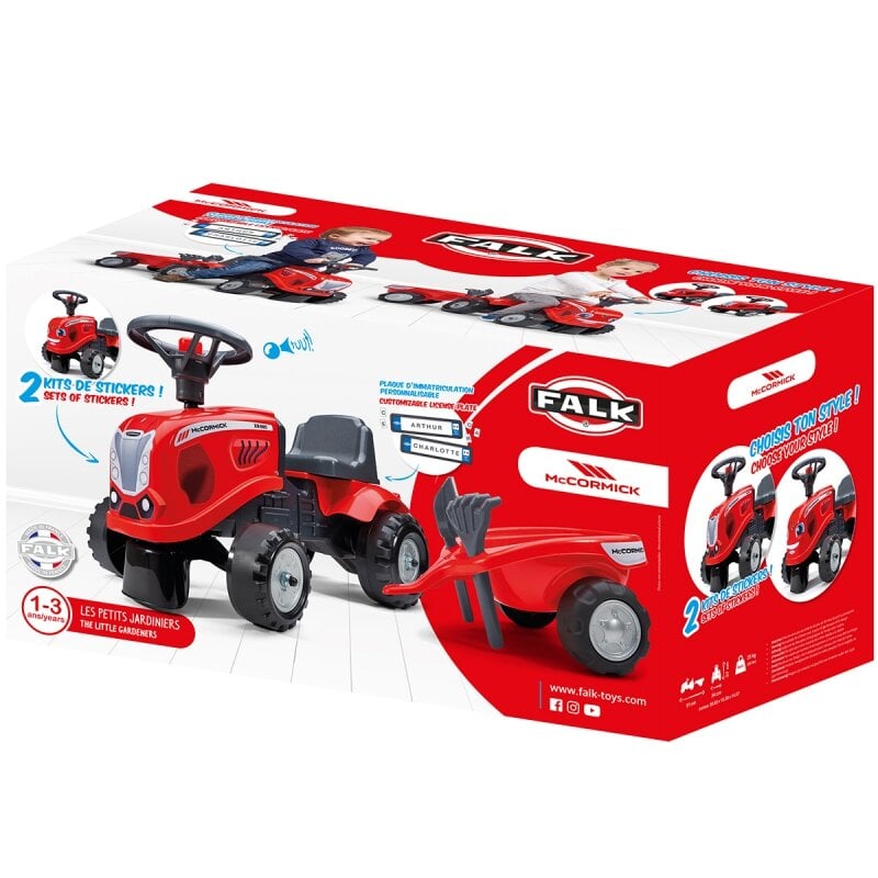 Paspiriamas traktorius su priekaba - Falk, raudonas kaina ir informacija | Žaislai kūdikiams | pigu.lt