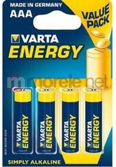 Varta baterijos LR03, 4 vnt. kaina ir informacija | Elementai | pigu.lt