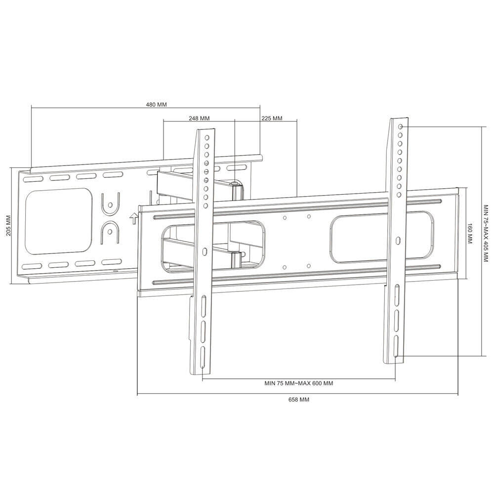 Cabletech UCH0129 37-70" kaina ir informacija | Televizorių laikikliai, tvirtinimai | pigu.lt