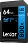 Lexar Professional 800X SDXC UHS-I kaina ir informacija | Atminties kortelės telefonams | pigu.lt