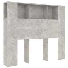 Galvūgalis-spintelė, betono pilkos spalvos, 120x18,5x104,5cm kaina ir informacija | Lovos | pigu.lt