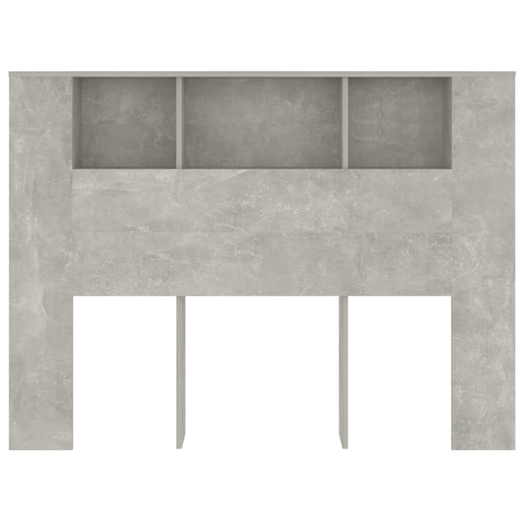 Galvūgalis-spintelė, betono pilkos spalvos, 140x18,5x104,5cm цена и информация | Lovos | pigu.lt