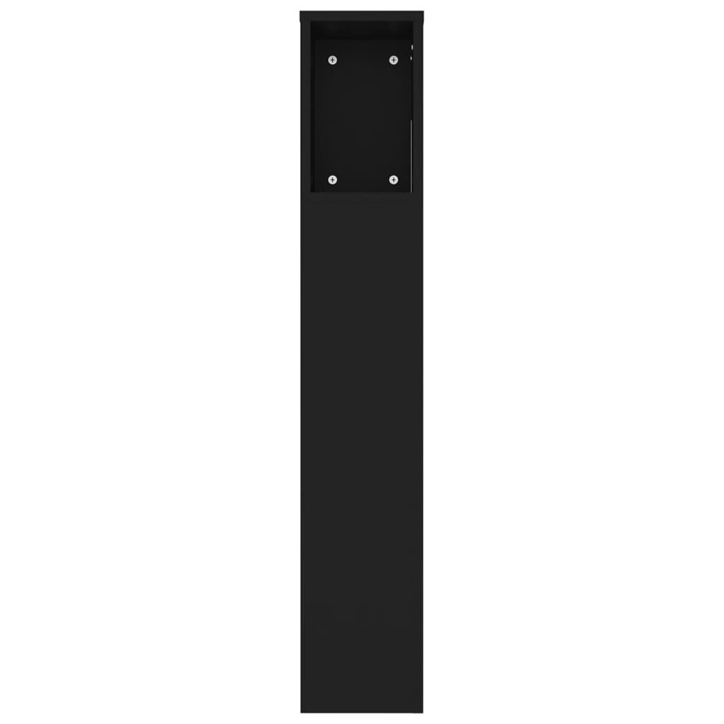 Galvūgalis-spintelė, juodos spalvos, 220x18,5x104,5cm kaina ir informacija | Lovos | pigu.lt